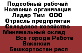 Подсобный рабочий › Название организации ­ Лидер Тим, ООО › Отрасль предприятия ­ Складское хозяйство › Минимальный оклад ­ 15 000 - Все города Работа » Вакансии   . Башкортостан респ.,Баймакский р-н